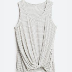 Nine Britton Levie Knot Front Knit Tee Sleeveless Tank Small S